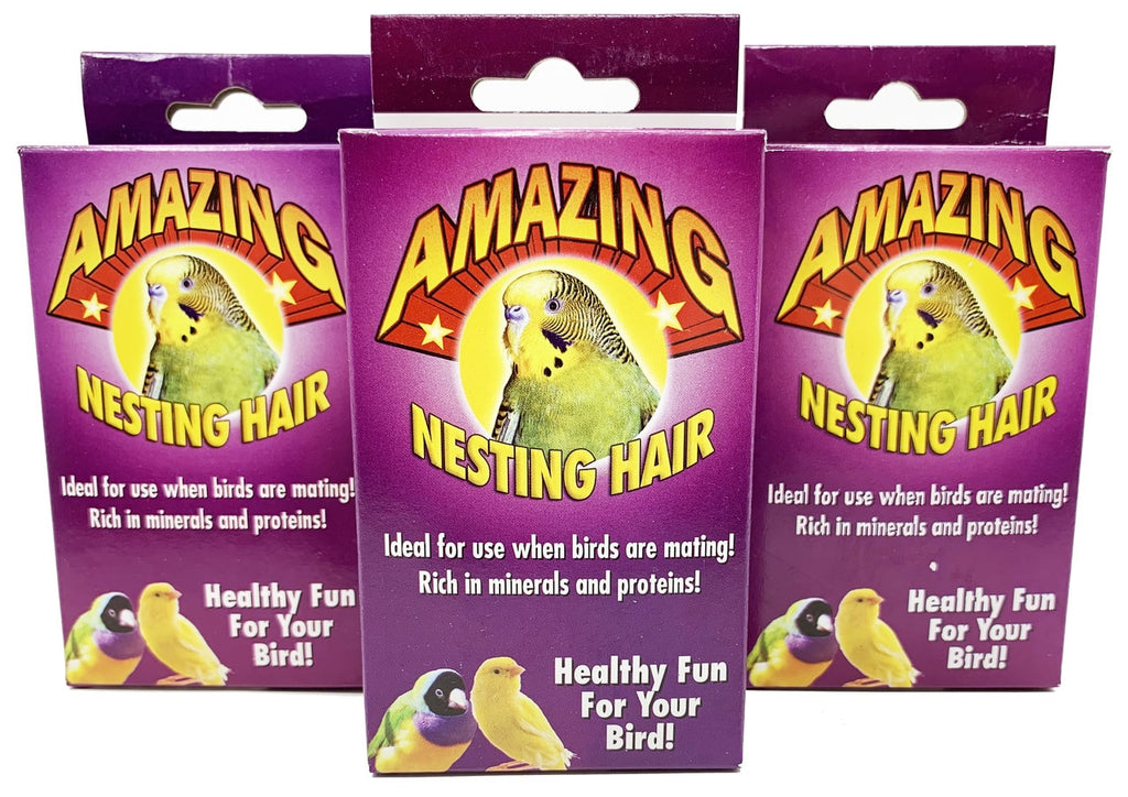 3279 Natural Sterilized Hair Nesting Material box has everything your bird needs to nest. Hang the box on any cage so birds can have quick & easy access to the fibers. 